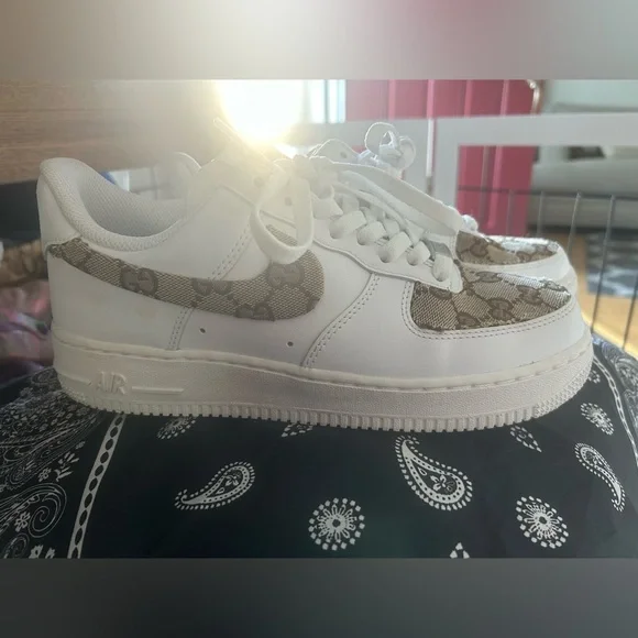 Nike Air Force 1 custom wrapped Gucci size 9 women’s - Picture 2 of 9
